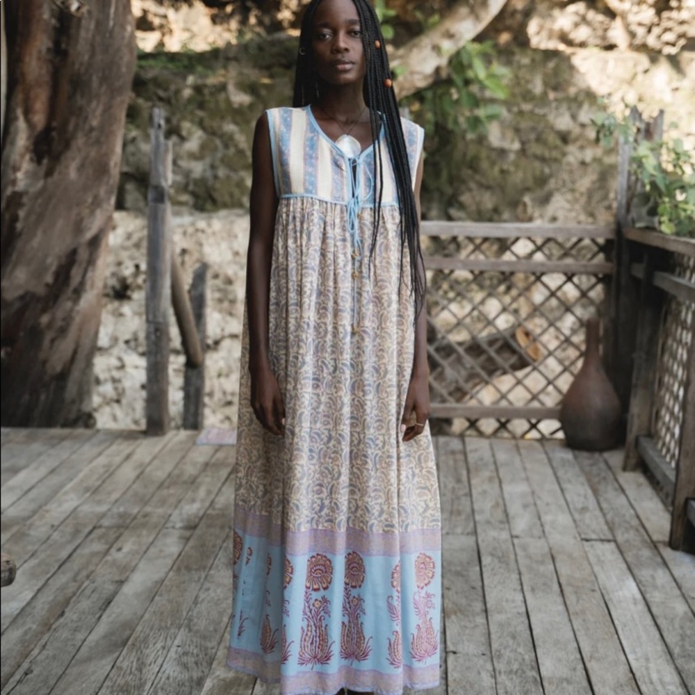 NWT daughters of india aahna dress in blue bell